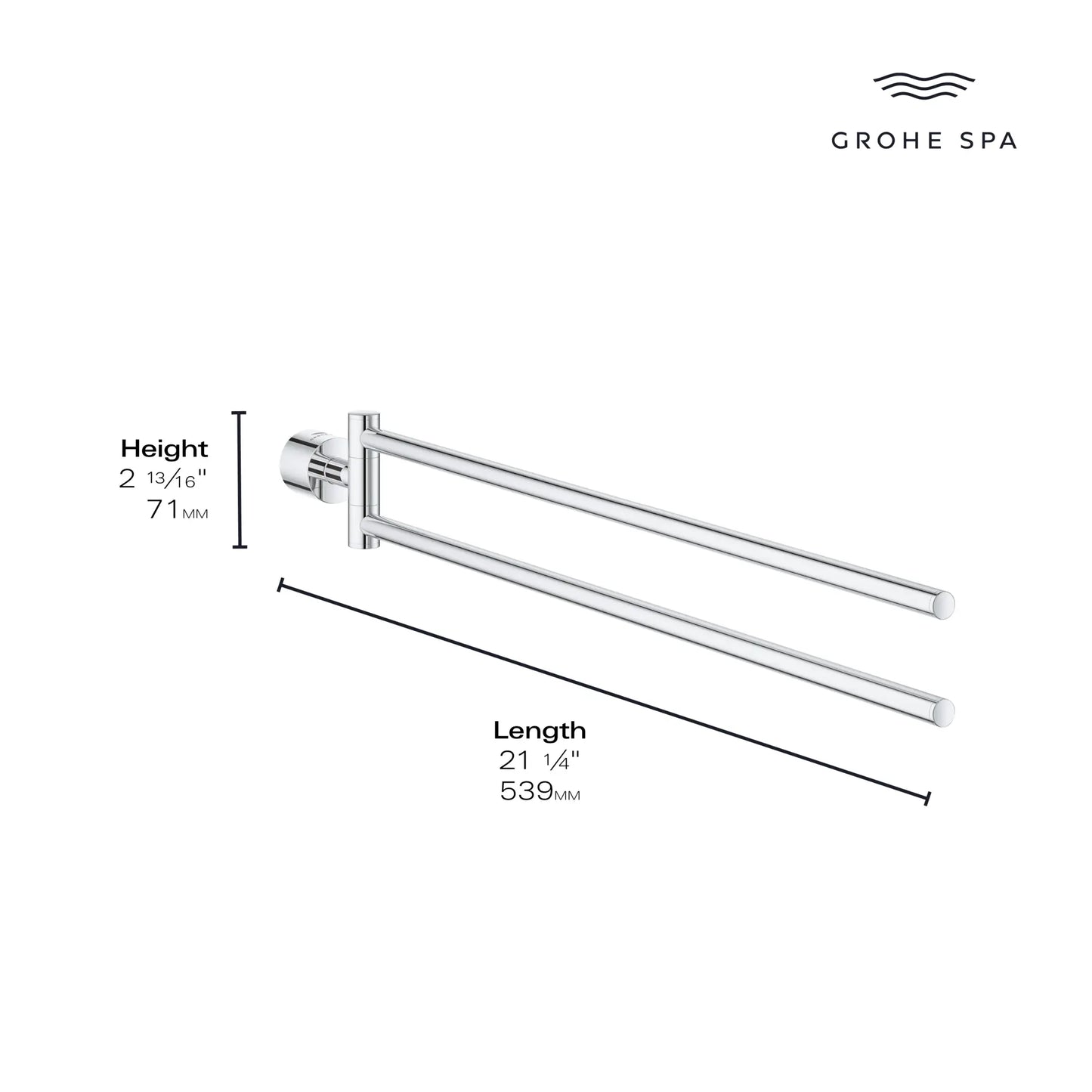 Grohe Atrio New Double Towel Bar - 40888
