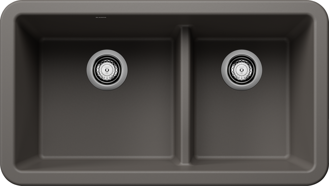 Blanco Ikon 33 Double Bowl Low Divide Undermount Apron Front Silgranit Kitchen Sink
