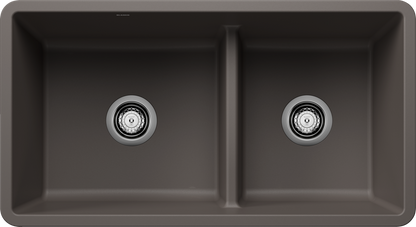 Blanco Precis U 1 3/4 Bowl Low Divide Undermount Kitchen Sink - Volcano Gray