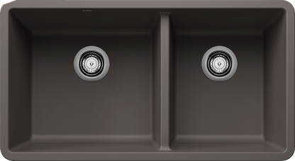 Blanco Precis U 1 3/4 Bowl Silgranit Undermount Kitchen Sink - Volcano Gray