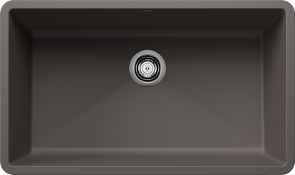 Blanco Precis U Super Single Undermount Kitchen Sink - Volcano Gray
