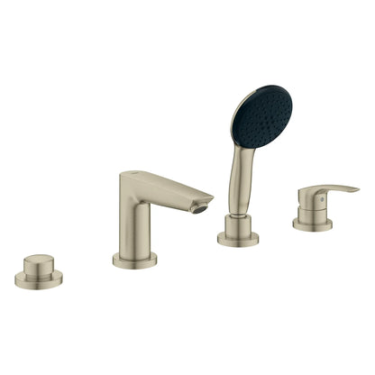 Robinet de baignoire romain monotrou Grohe Eurosmart à 4 trous, montage sur le pont, avec douchette à main de 1,5 gpm - 25277