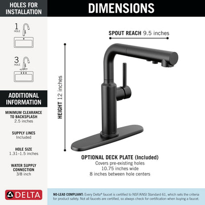 Delta Daneri Single Handle Pull-Out Kitchen Faucet - 16879