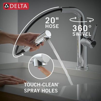 Delta Daneri Single Handle Pull-Out Kitchen Faucet - 16879