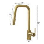 Kodaen Cascade Single Handle Pull-Down Spray Kitchen Faucet