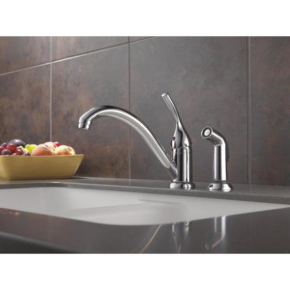 Delta Classic Single Handle Kitchen Faucet with Spray - 175-DST