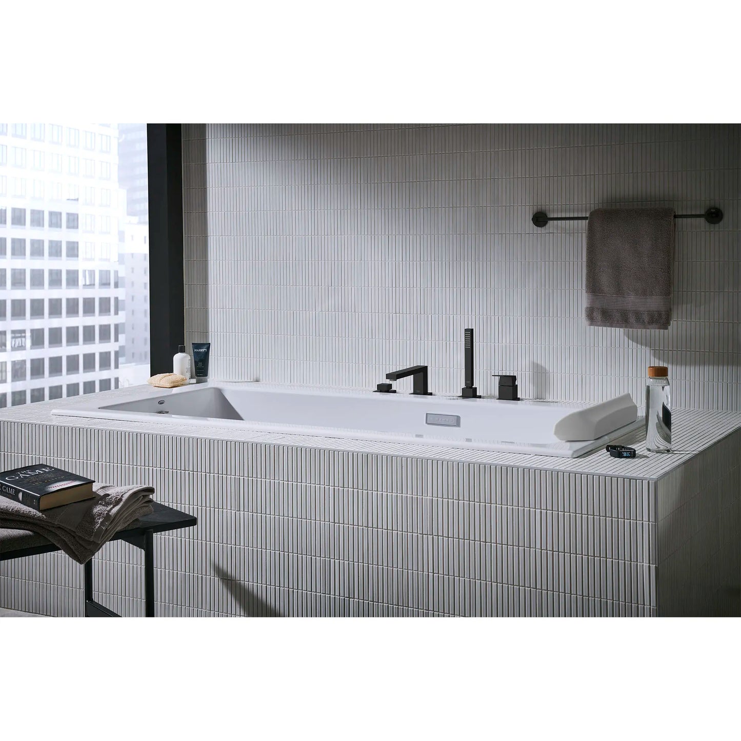 Grohe Eurocube 4-Hole Single-Handle Deck Mount Roman Tub Faucet with (1.75 gpm) Hand Shower