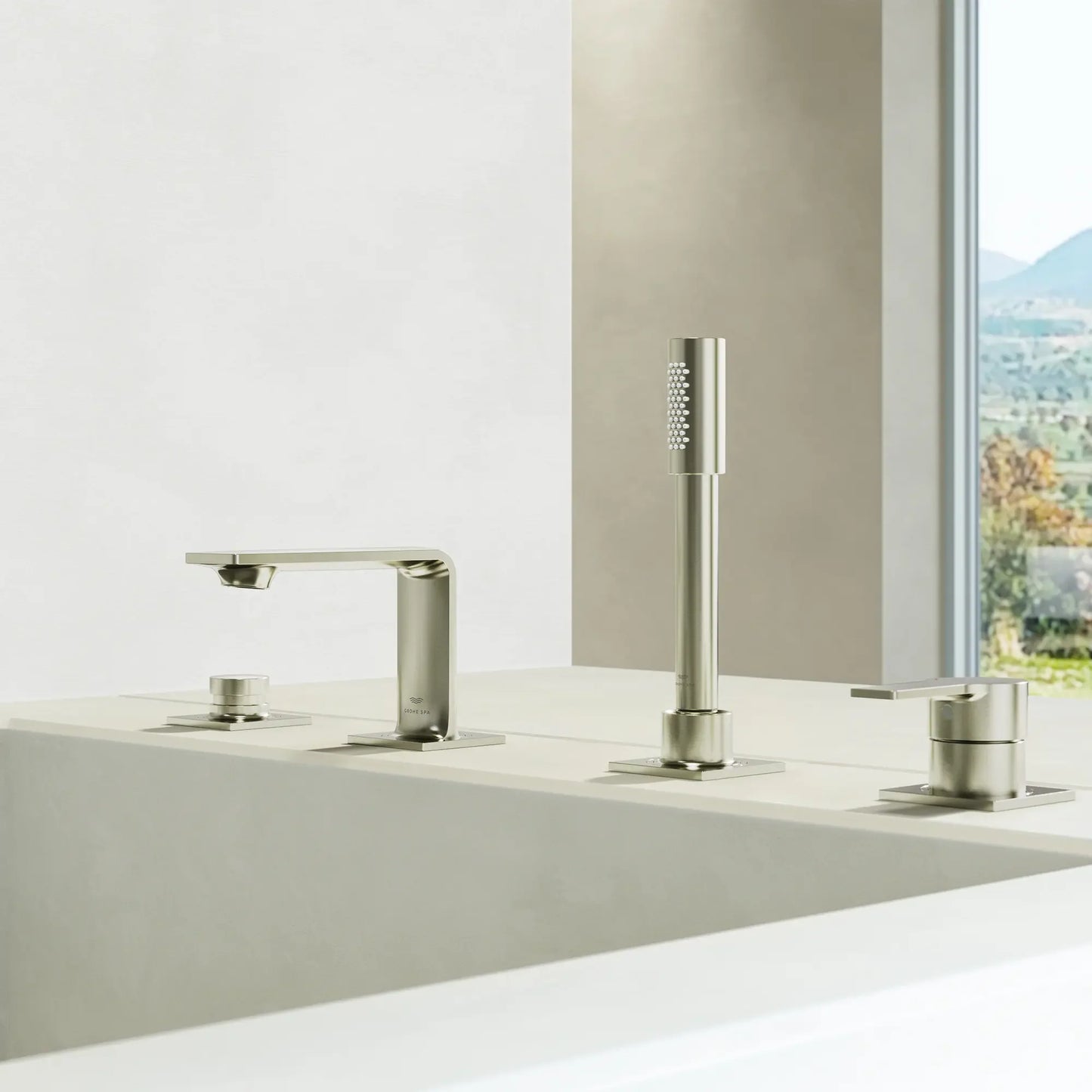 Grohe Allure New 4-Hole Single-Handle Deck Mount Roman Tub Faucet With 1.75 GPM Hand Shower