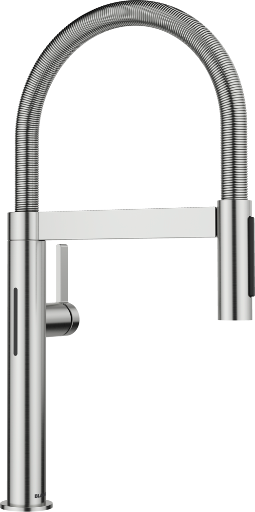 Blanco Blancoculina II Mini Sensor Touchless Pull-Down Kitchen Faucet - PVD Steel
