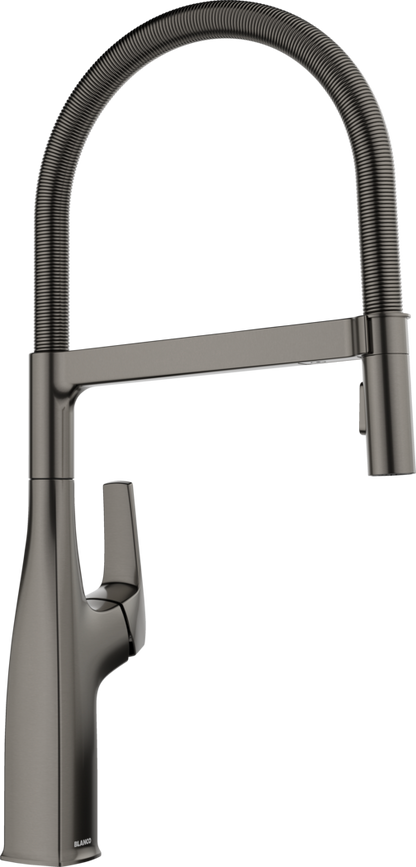 Blanco Rivana Semi-Pro Pull-Down Kitchen Faucet - Satin Dark Steel