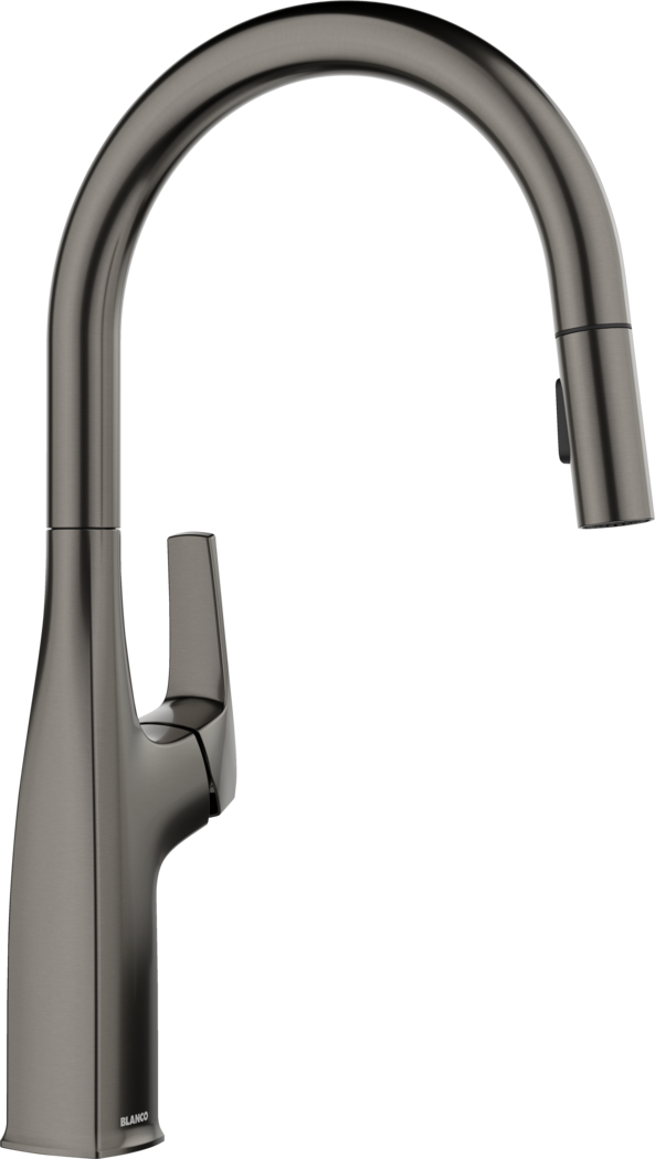 Blanco Rivana High Arc Pull-Down Kitchen Faucet - Satin Dark Steel