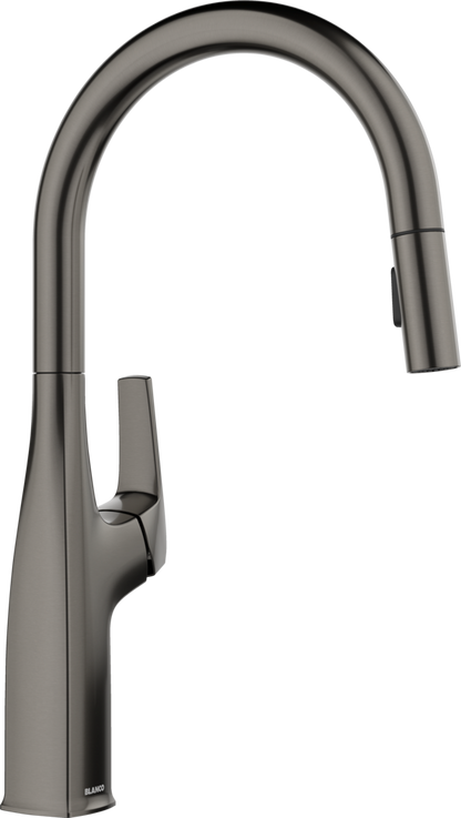 Blanco Rivana High Arc Pull-Down Kitchen Faucet - Satin Dark Steel