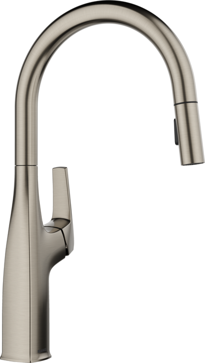 Blanco Rivana High Arc Pull-Down Kitchen Faucet - Satin Platinum
