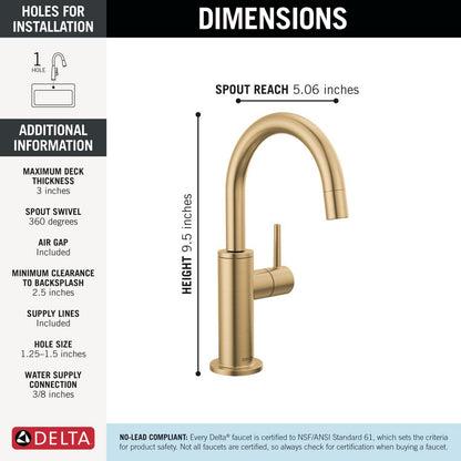 Delta Contemporary Round Beverage Faucet - 1930