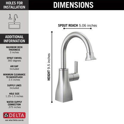 Delta Contemporary Square Beverage Faucet - 1940