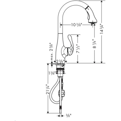 Hansgrohe Allegro E Gourmet HighArc Kitchen Faucet, 2-Spray Pull-Down, 1.75 GPM