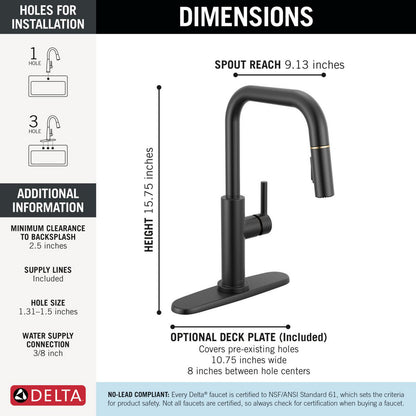 Delta Nicoli Double Bend Spout Kitchen Faucet - 19868LF