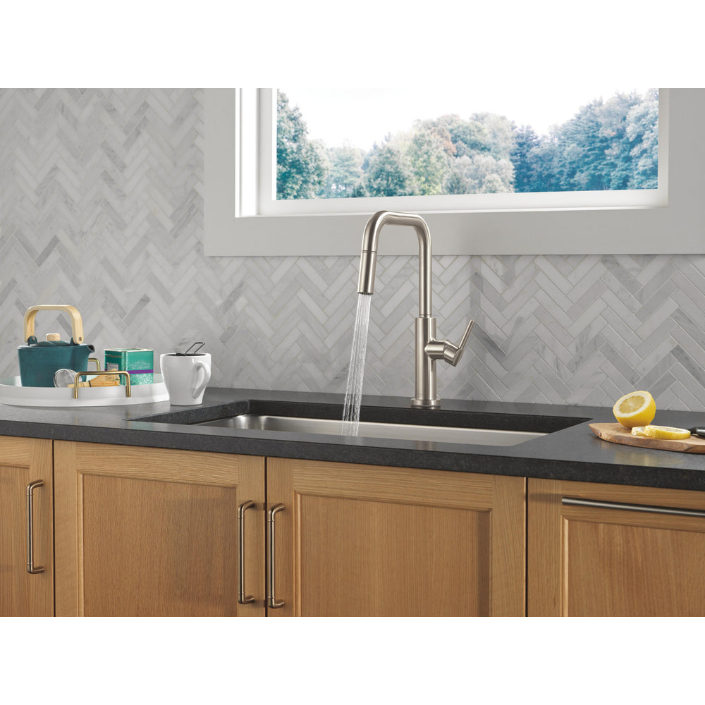 Delta Nicoli Double Bend Spout Kitchen Faucet - 19868LF