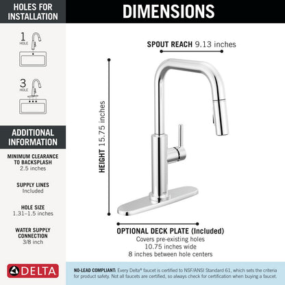 Delta Nicoli Double Bend Spout Kitchen Faucet - 19868LF