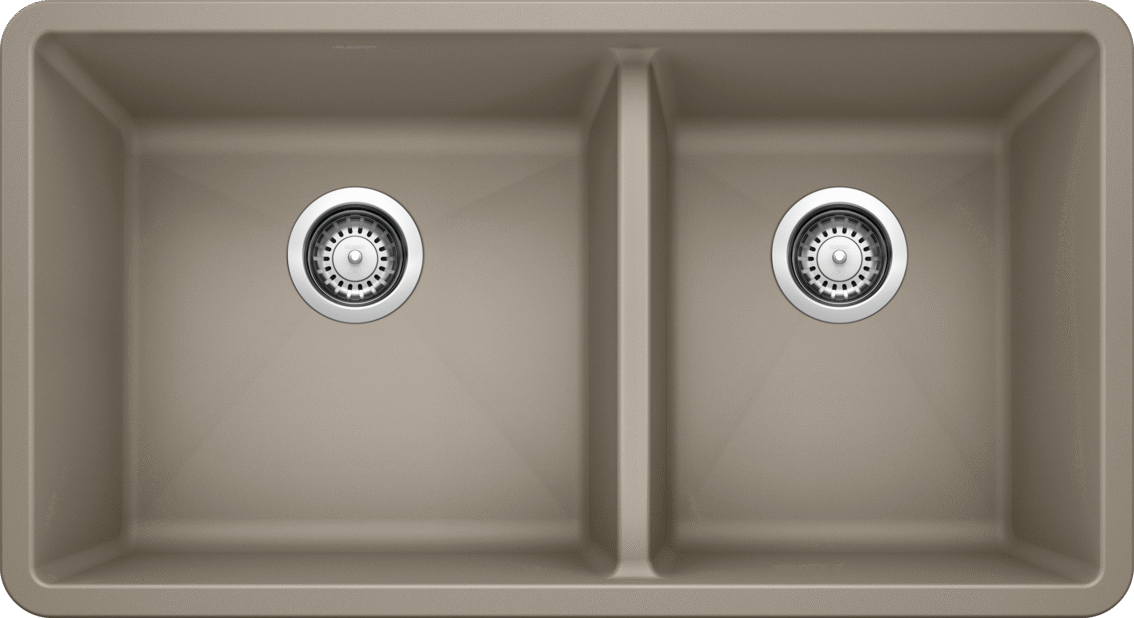 Blanco Precis U 1 3/4 Bowl Silgranit Undermount Kitchen Sink - Truffle