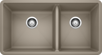 Blanco Precis U 1 3/4 Bowl Silgranit Undermount Kitchen Sink - Truffle