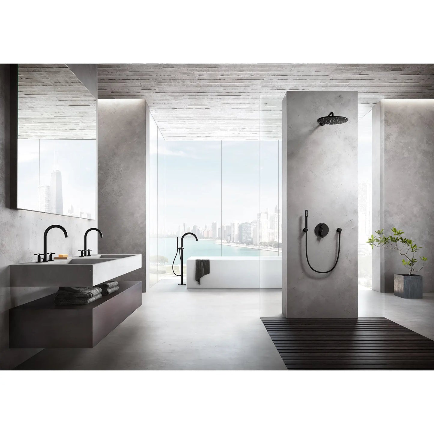 Grohe Atrio New Single-Handle Freestanding Tub Faucet With 1.75 GPM Hand Shower