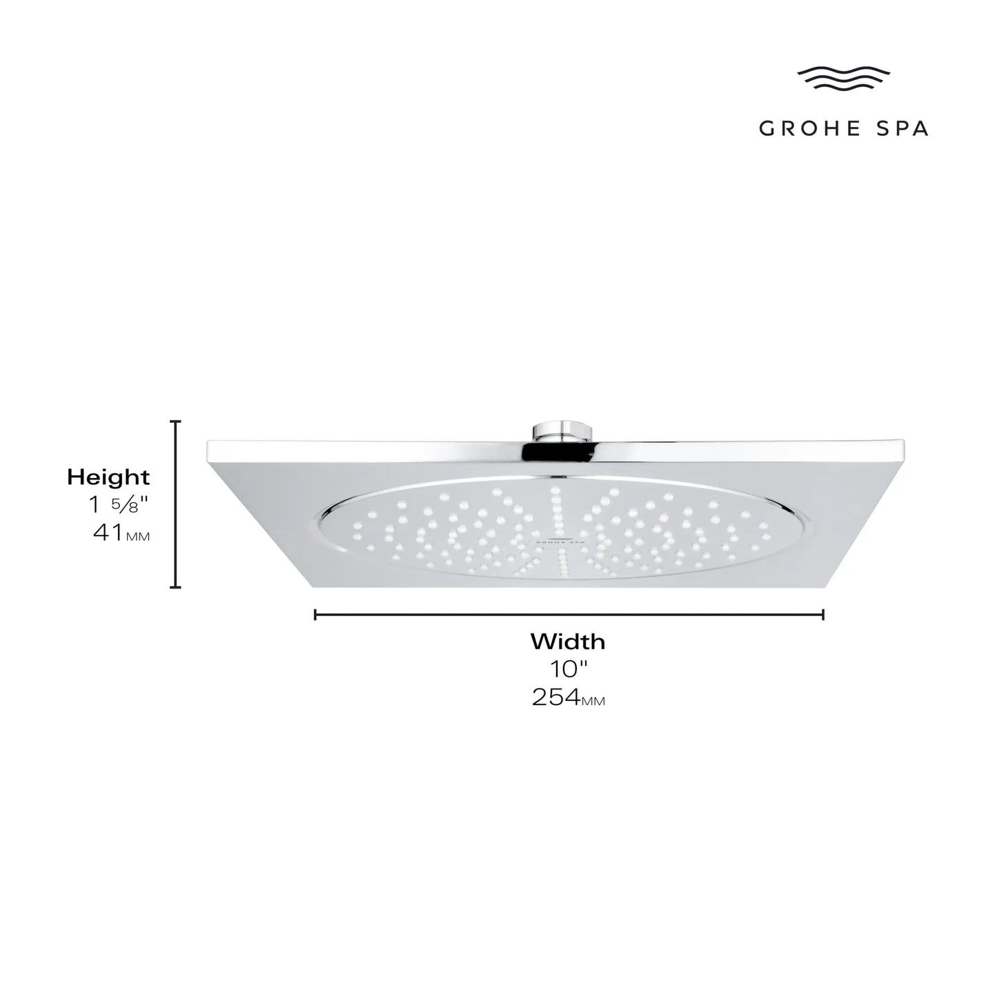 Grohe Rainshower 10" Shower Head - 1 Spray, 6.6 L/min (1.75 gpm) - 26881