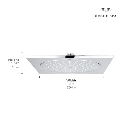 Grohe Rainshower 10" Shower Head - 1 Spray, 6.6 L/min (1.75 gpm) - 26881