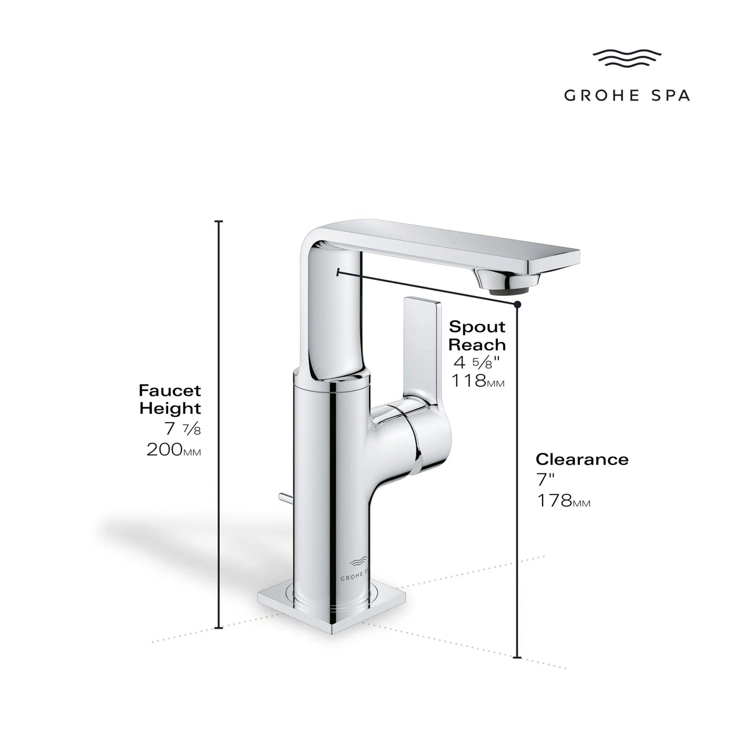 Grohe Allure New Single-Hole Single-Handle M-Size Bathroom Faucet, 1.2 GPM