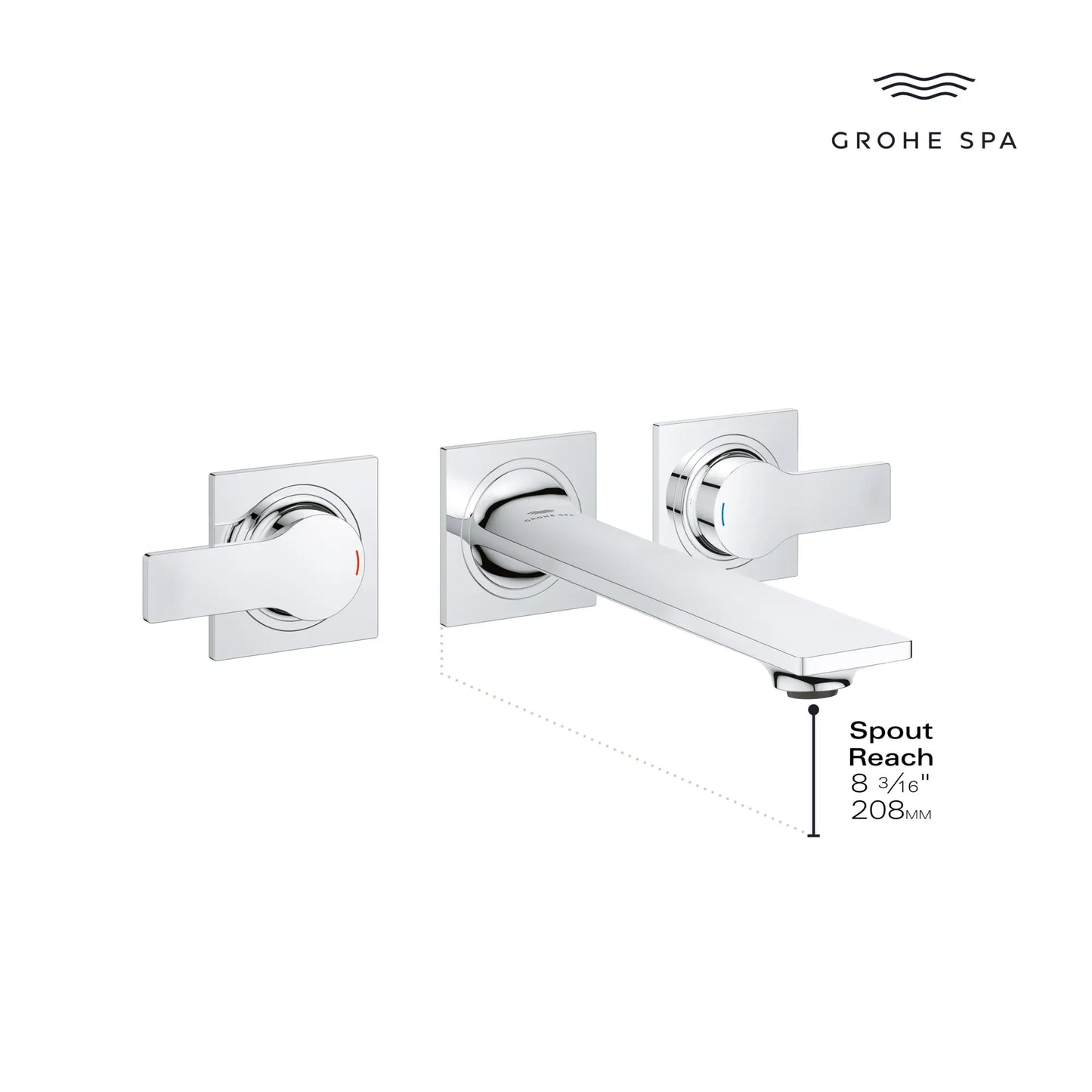 Grohe Allure New 2-Handle Wall Mount Bathroom Faucet, 1.2 GPM