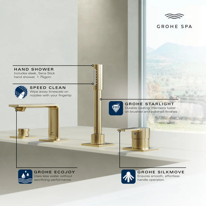 Grohe Allure New 4-Hole Single-Handle Deck Mount Roman Tub Faucet With 1.75 GPM Hand Shower