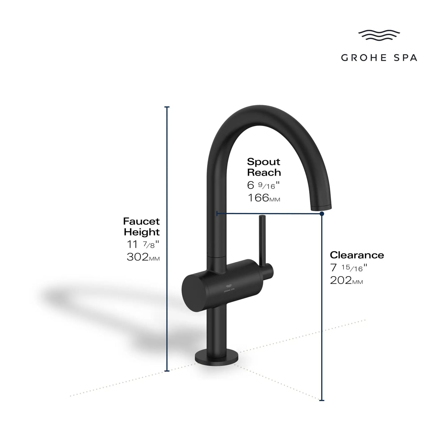 Grohe Atrio New Single Hole Single-Handle L-Size Bathroom Faucet, 1.2 GPM (4.5 L/min) - 24350