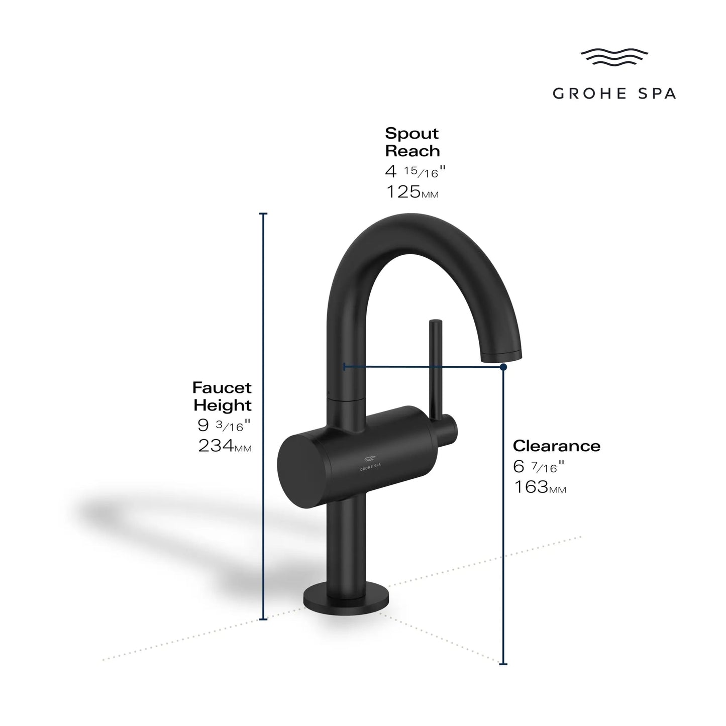 Grohe Atrio New Single Hole Single-Handle M-Size Bathroom Faucet, 1.2 GPM (4.5 L/min) - 24351