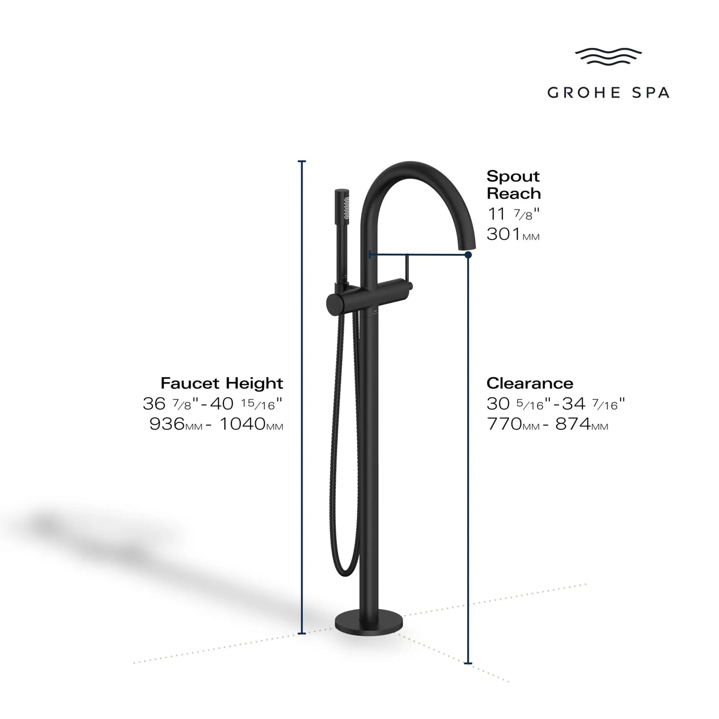 Grohe Atrio New Single-Handle Freestanding Tub Faucet With 1.75 GPM Hand Shower