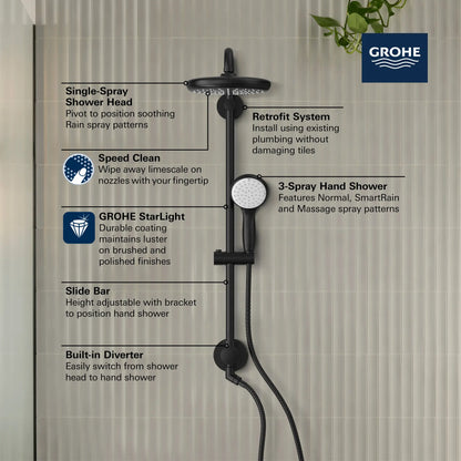 Grohe Tempesta 25" Shower System, 6.6 L/min (1.75 gpm) - 26123