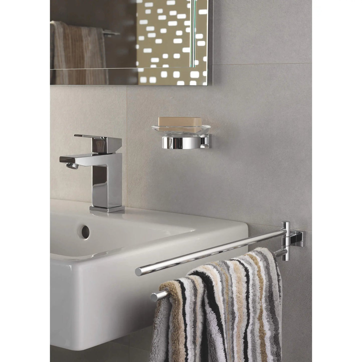 Grohe Essentials Cube Holder For Glass, Soap Dish Or Soap Dispenser - 40508