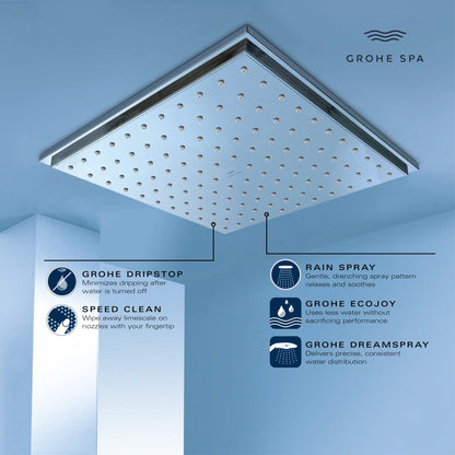 Grohe Rainshower Allure 230 Ceiling Shower Head, 9" - 1 Spray, 6.6 L/min 1.75 gpm - 26869