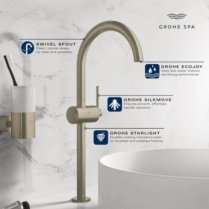 Grohe Atrio New Single Hole Single-Handle Vessel Sink Faucet, 1.2 GPM (4.5 L/min) - 24352