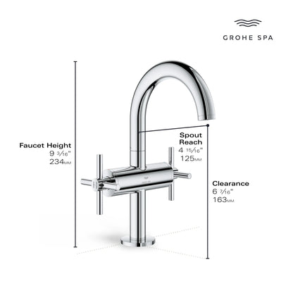 Grohe Atrio Single Hole Two-Handle M-Size Bathroom Faucet without Handles, 1.2 GPM (4.5 L/min) - 21148