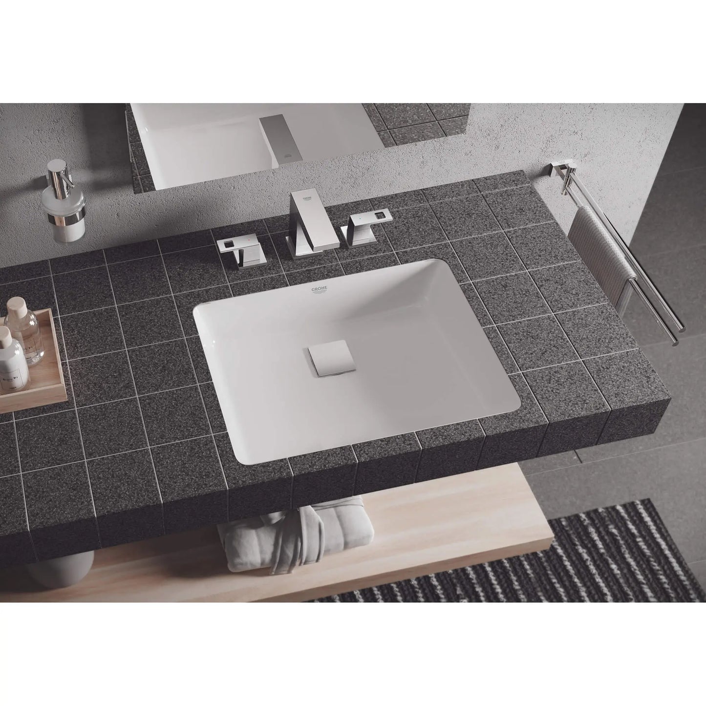 Grohe Essentials Cube Holder For Glass, Soap Dish Or Soap Dispenser - 40508