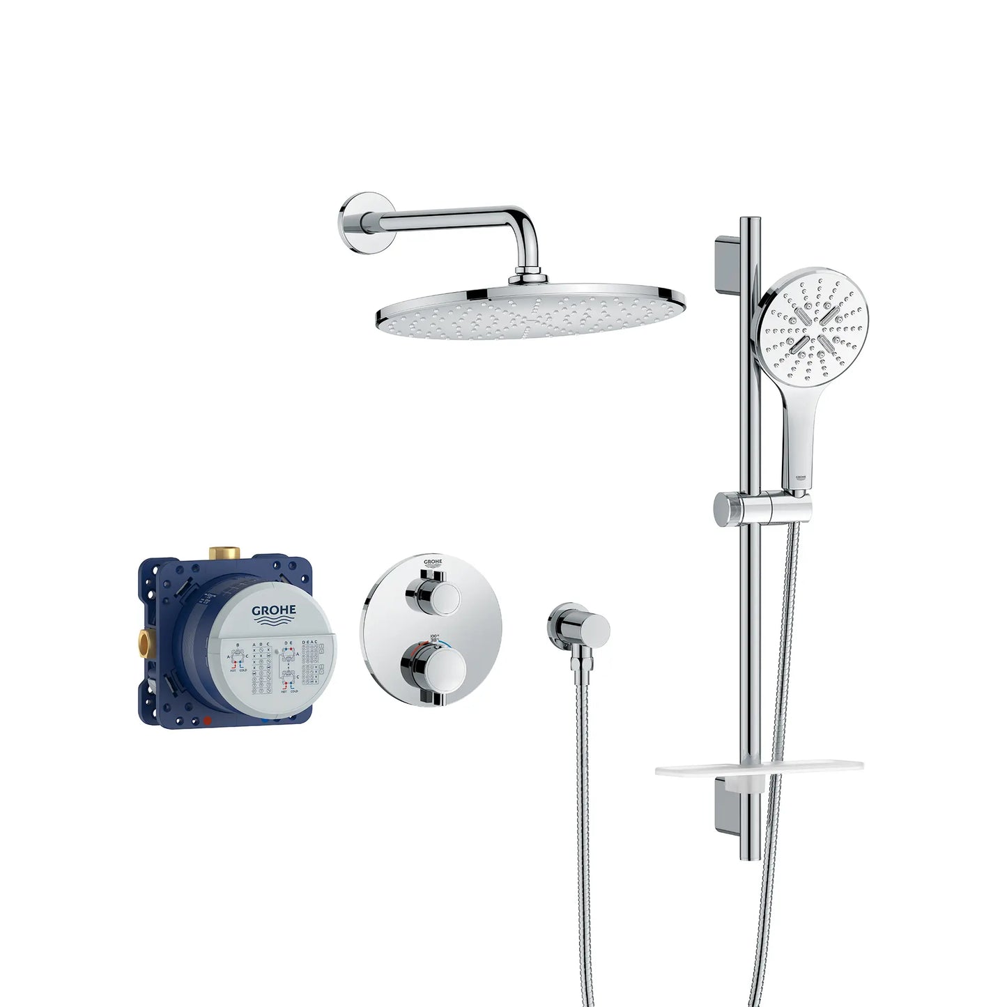 Grohe Rainshower Grohtherm 2-Handle Thermostatic Dual Function Shower Kit