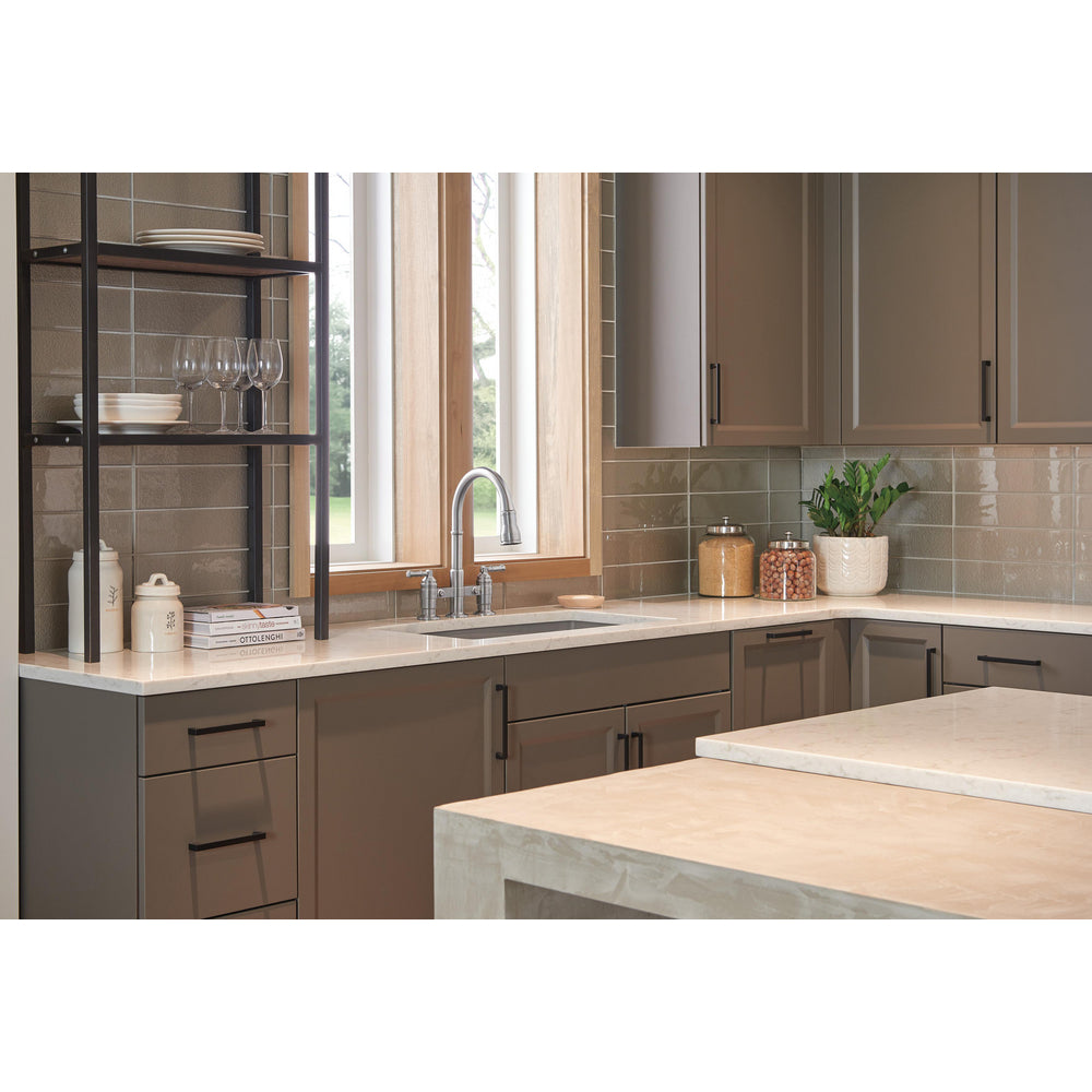 Delta Broderick Two Handle Pull-Down Bridge Kitchen Faucet - 2390L