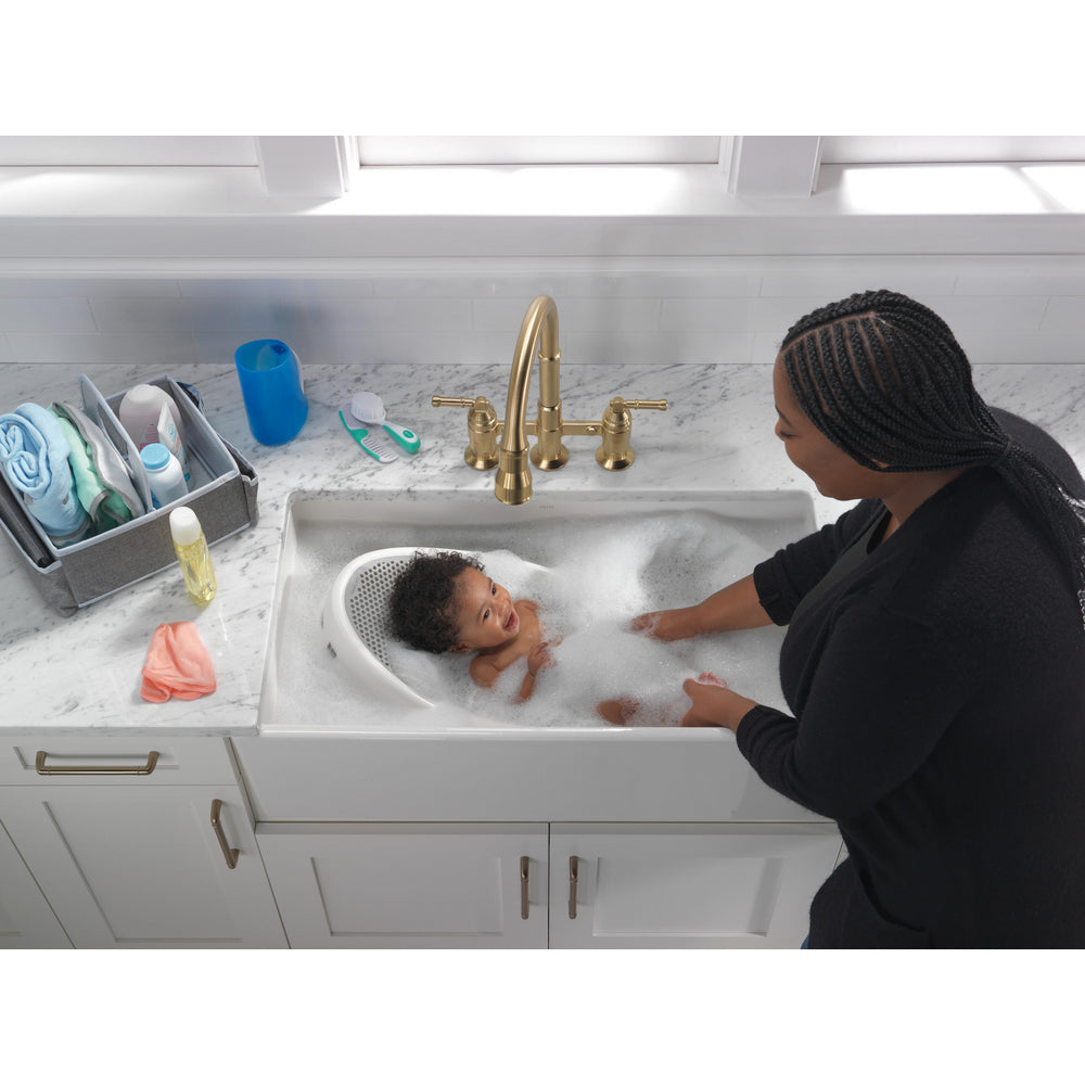 Delta Broderick Two Handle Pull-Down Bridge Kitchen Faucet - 2390L