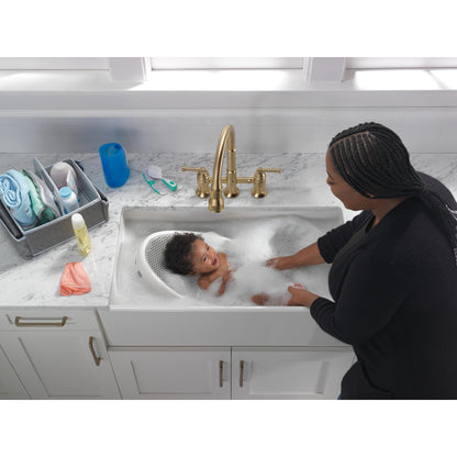 Delta Broderick Two Handle Pull-Down Bridge Kitchen Faucet - 2390L