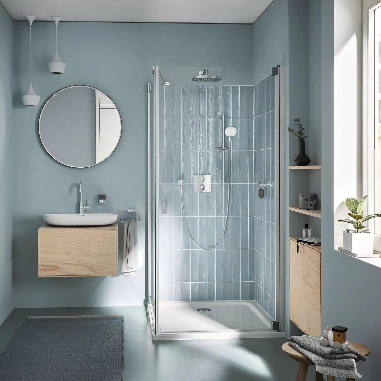 Grohe Tempesta Square 110 Ensemble de barre de douche 24 po, 3 jets, 1,75 GPM - 26906