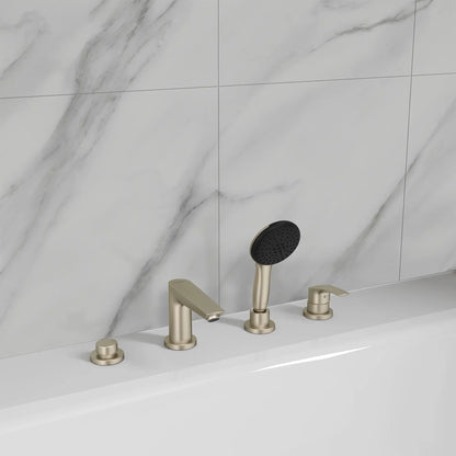 Robinet de baignoire romain monotrou Grohe Eurosmart à 4 trous, montage sur le pont, avec douchette à main de 1,5 gpm - 25277