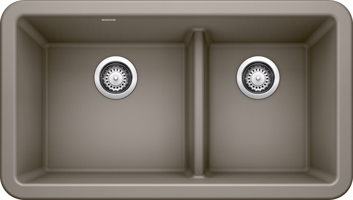 Blanco Ikon 33 Double Bowl Low Divide Undermount Apron Front Silgranit Kitchen Sink