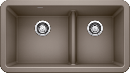 Blanco Ikon 33 Double Bowl Low Divide Undermount Apron Front Silgranit Kitchen Sink