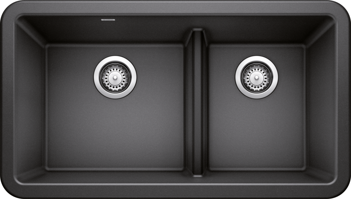 Blanco Ikon 33 Double Bowl Low Divide Undermount Apron Front Silgranit Kitchen Sink