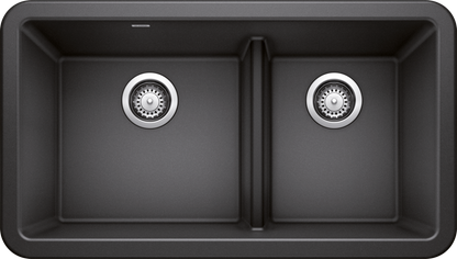 Blanco Ikon 33 Double Bowl Low Divide Undermount Apron Front Silgranit Kitchen Sink